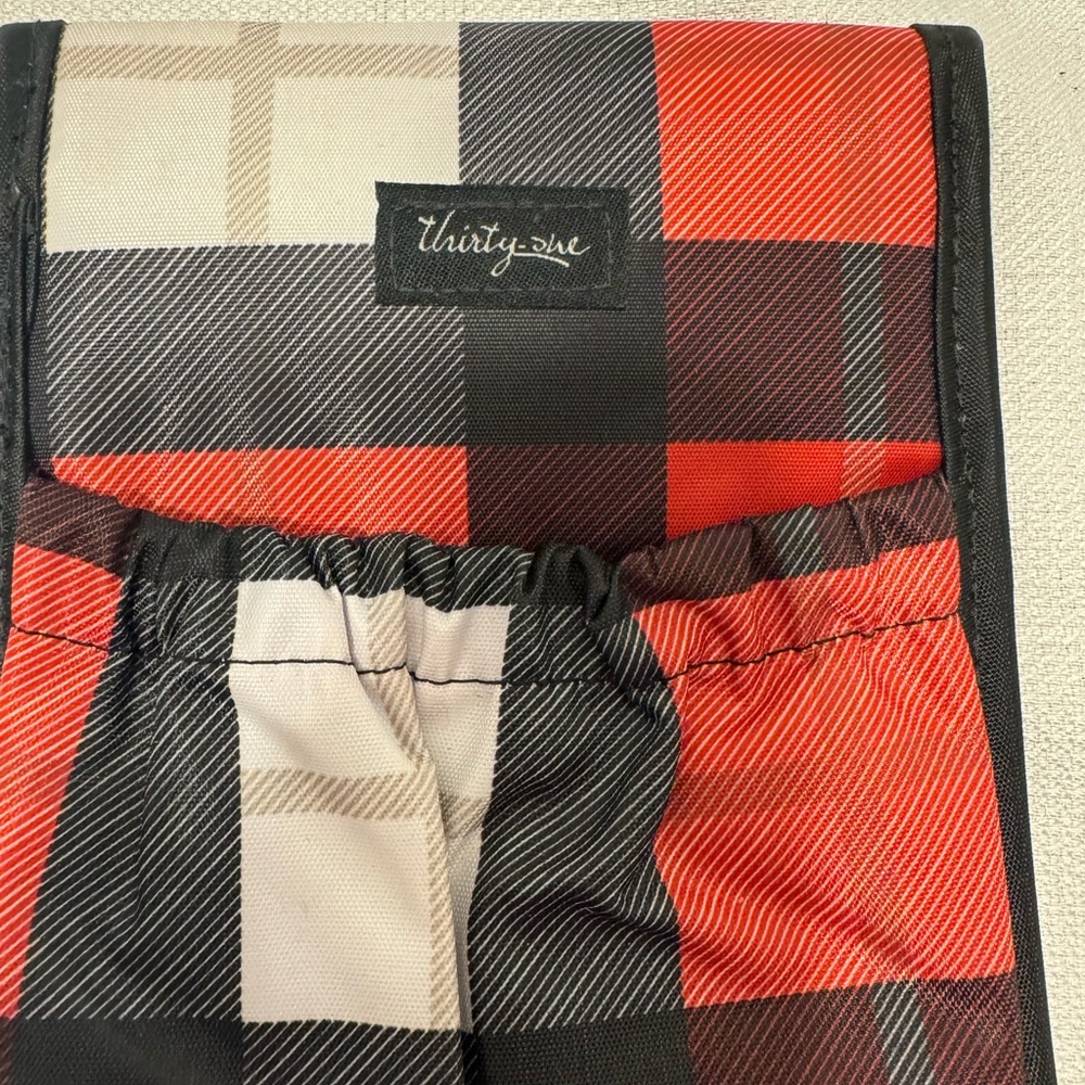 Thirty One Flat Iron Thermal Travel Case - Red/White/Black Plaid - Picture 2 of 8